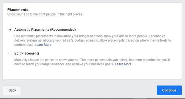 facebook ad placement