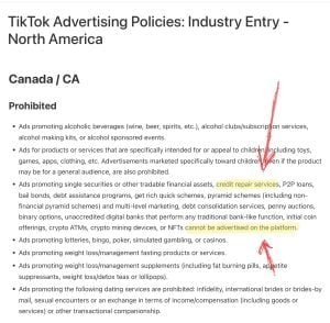 credit repair tiktok ads